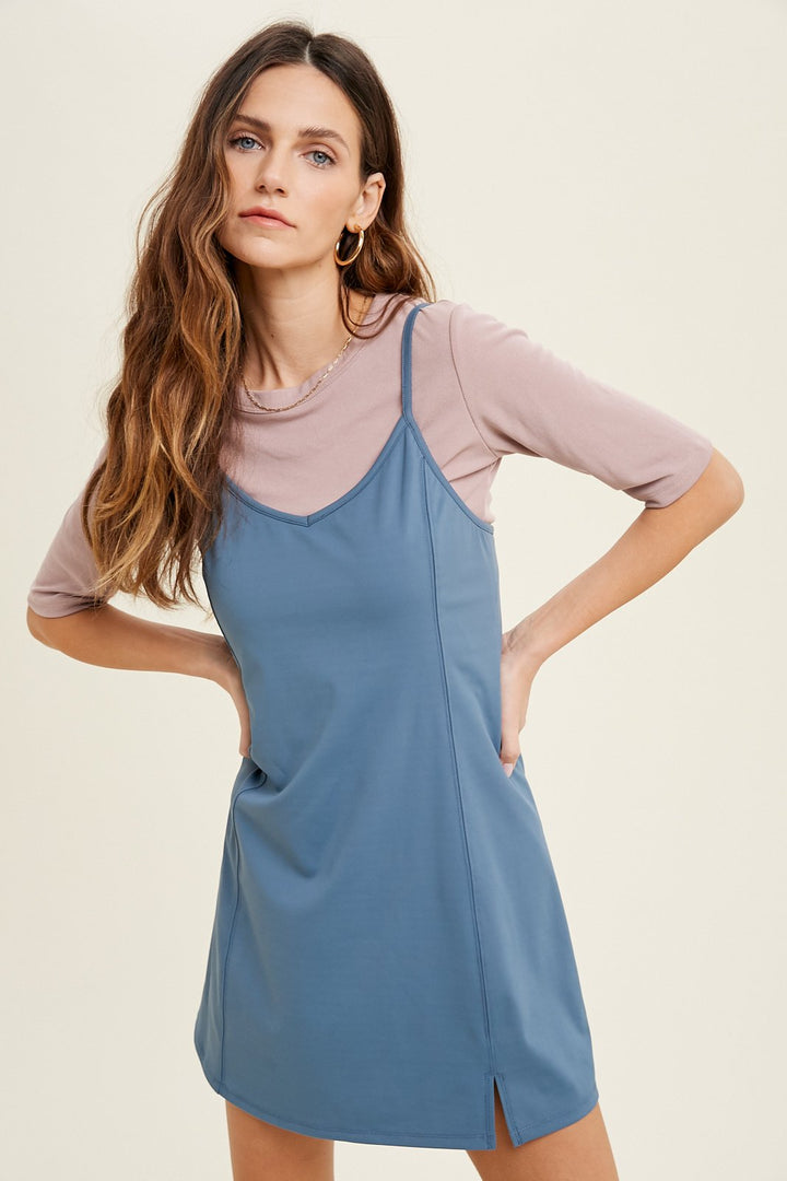 Athletic Mini Dress- D. Blue