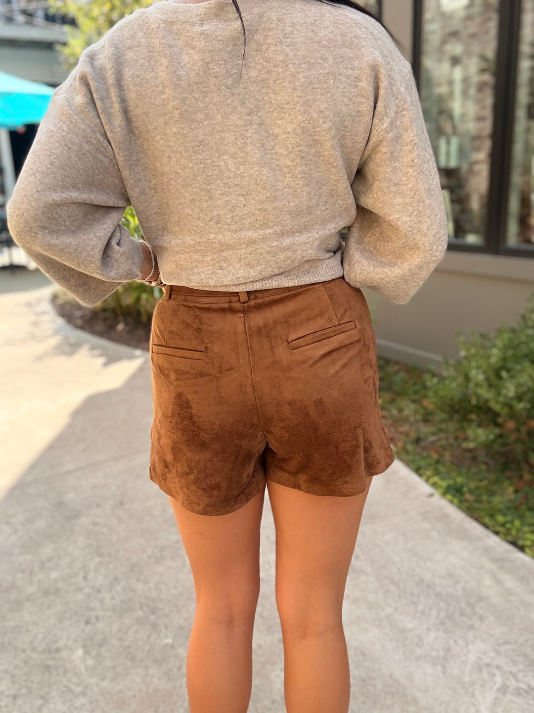 Ivory Suede Short- Saddle Suede