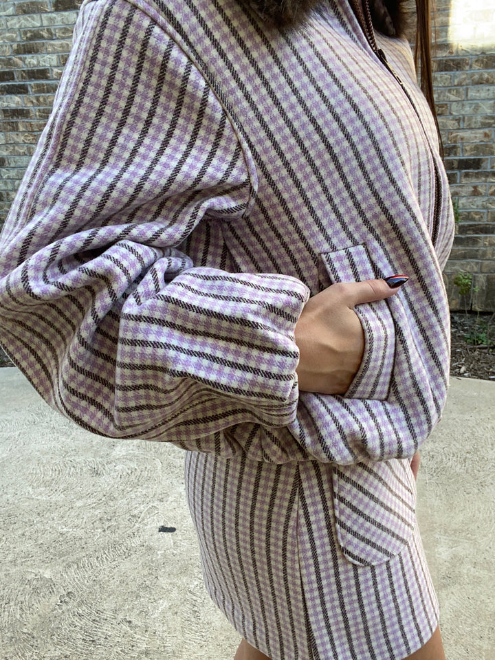 Ailee Jacket- Blush Plaid