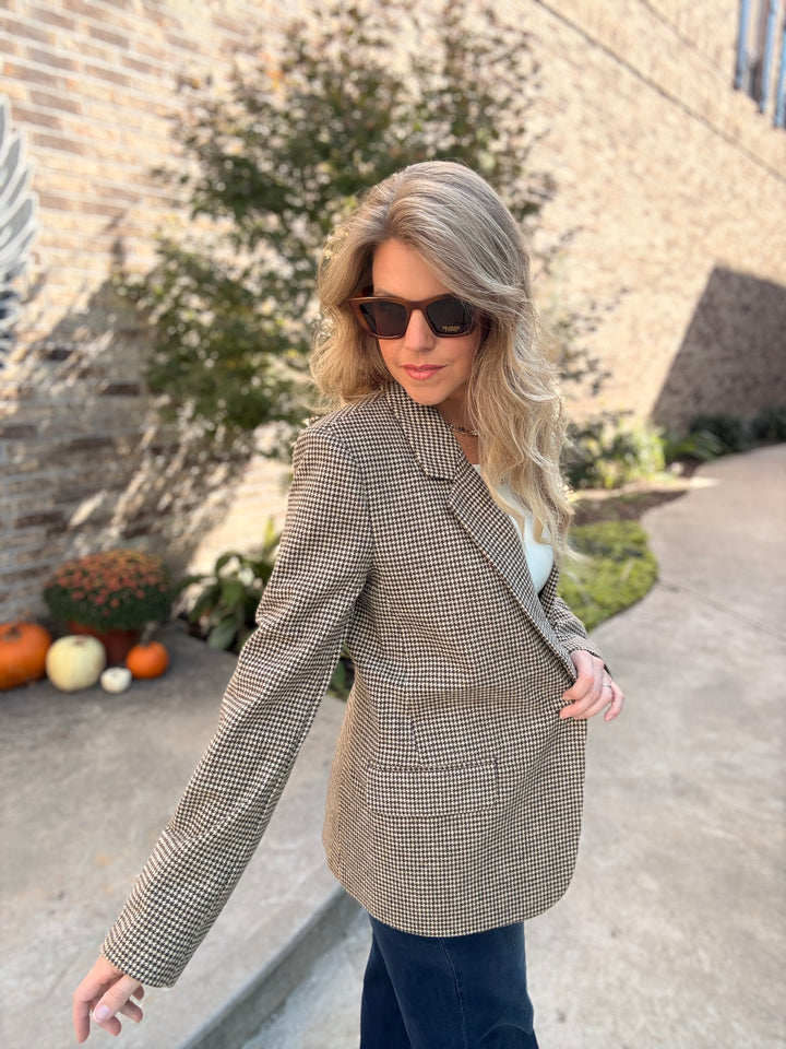 Evan Check Blazer- Dark Chocolate