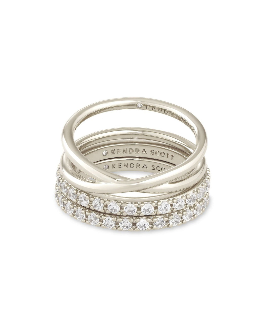 LIVY RING SET OF 3 RHODIUM METAL - 7