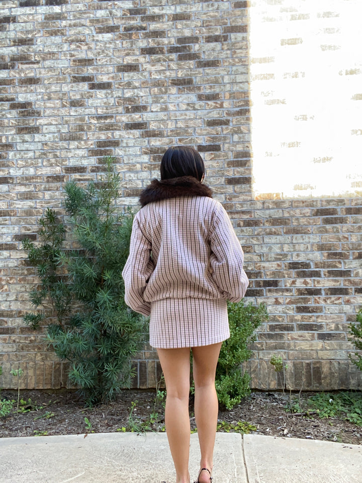Alycia Skirt- Blush Plaid