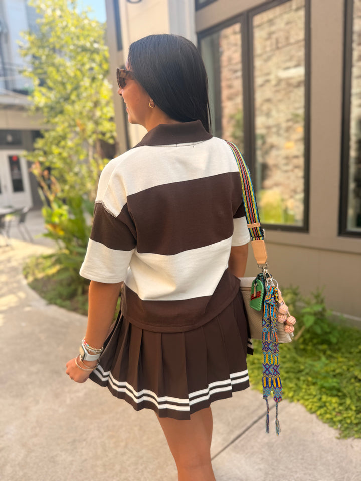 Mariner Polo Top- Dark Chocolate