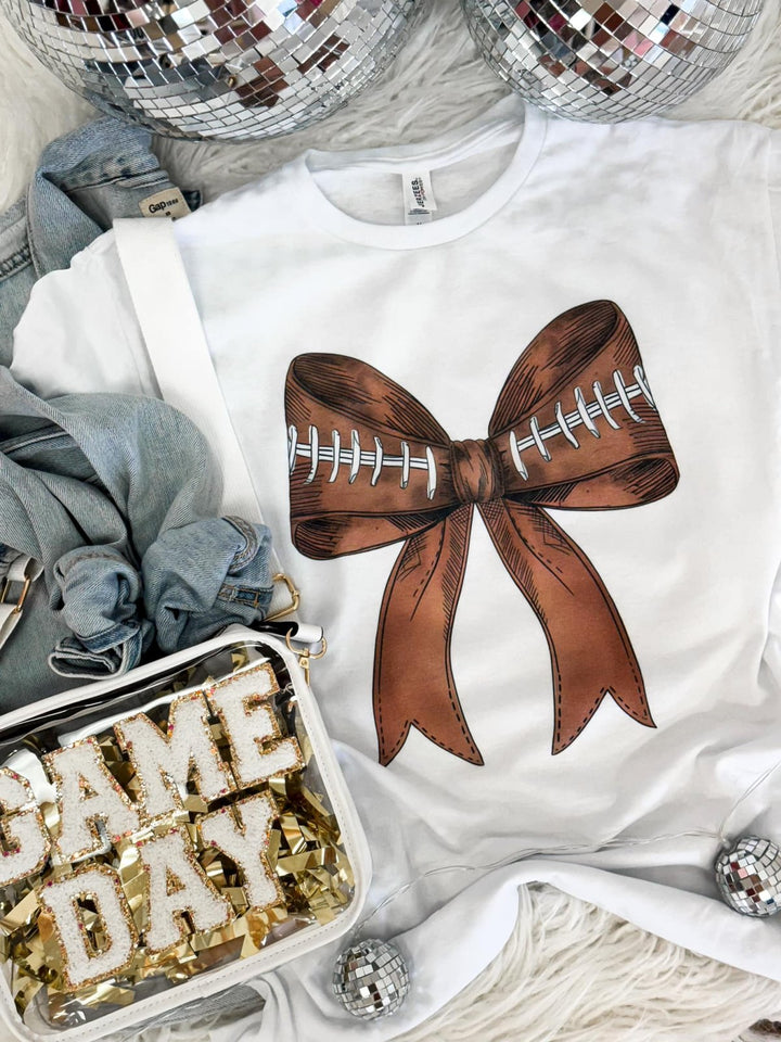 Football Bow Tee - S