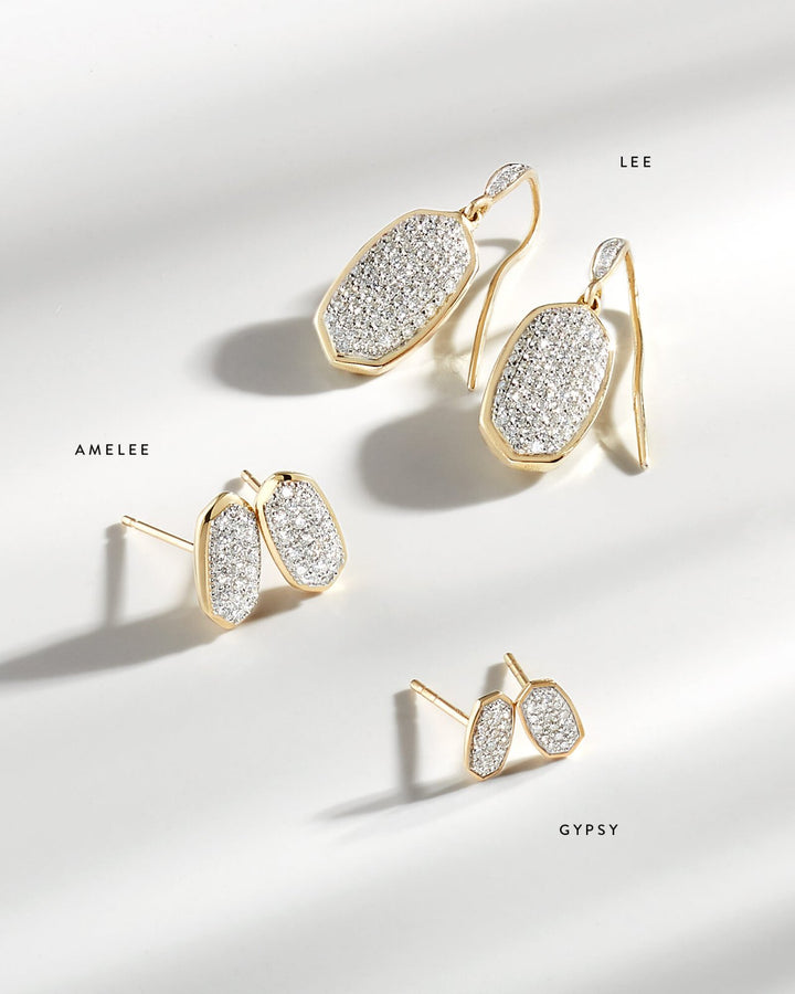 Marisa Earring 14K Gold White Diamond