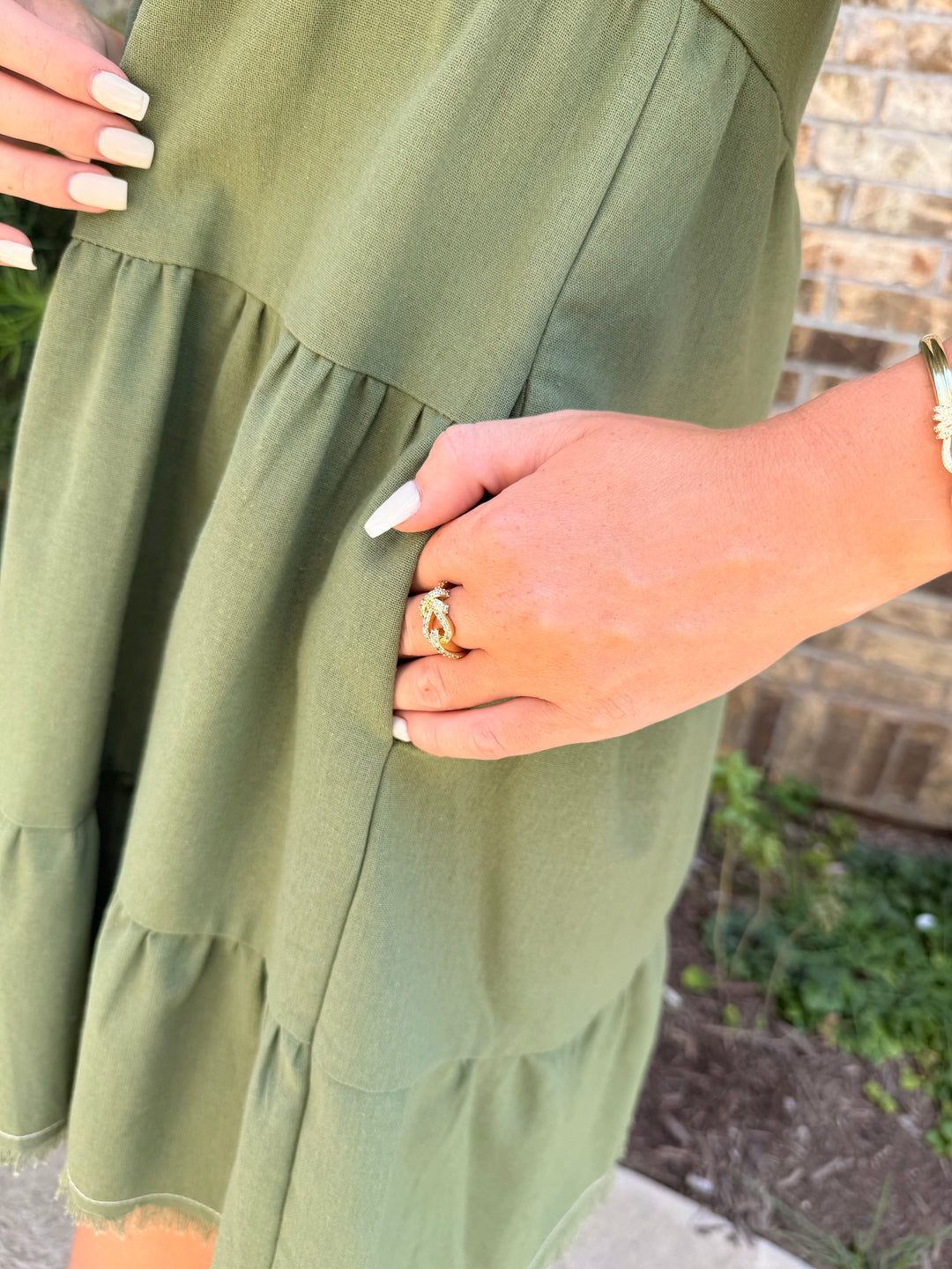 Oli Button Up Dress- Olive