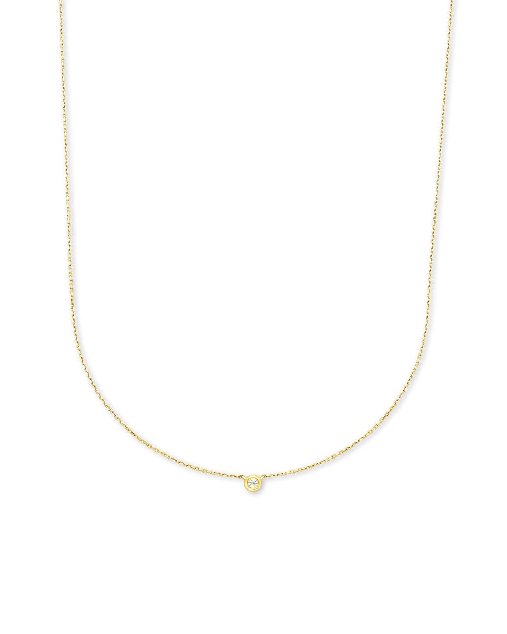 Audrey Pendant Necklace 14K Gold White Diamond