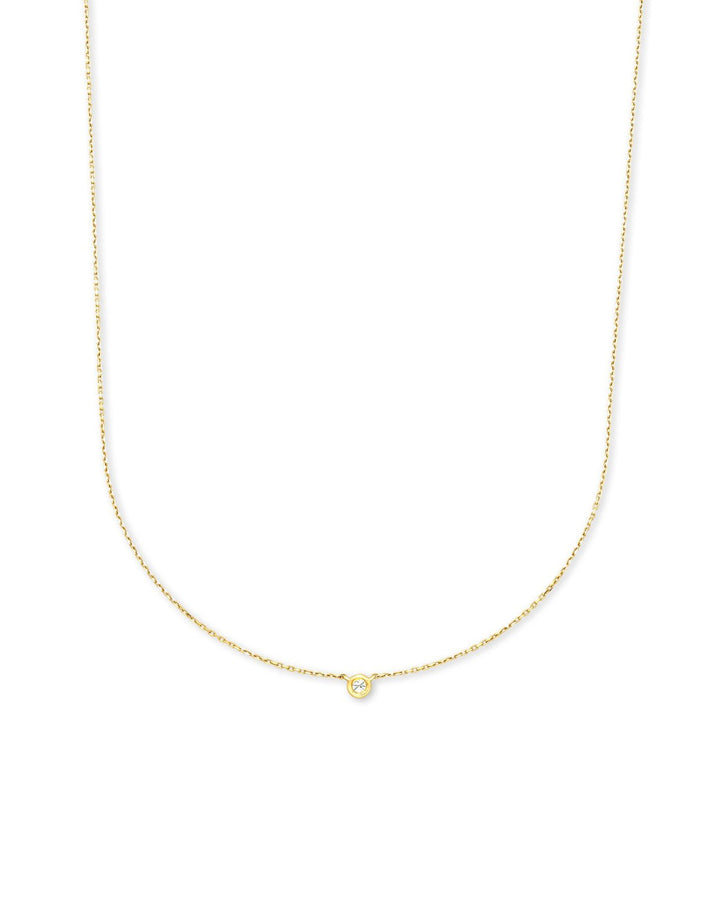 Audrey Pendant Necklace 14K Gold White Diamond
