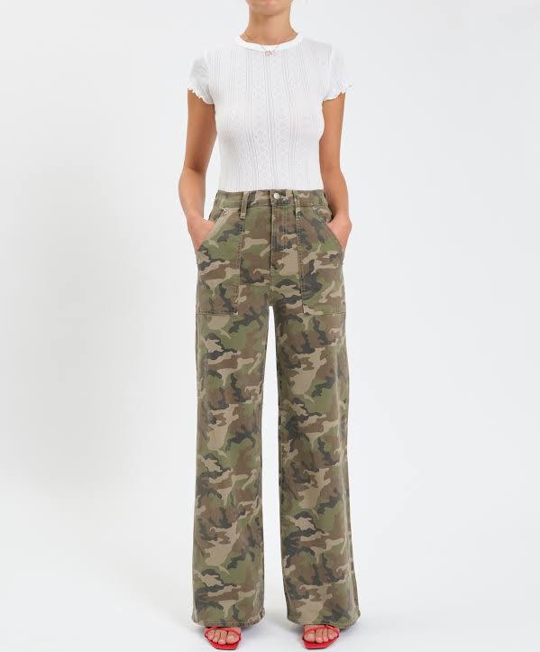 Far Out Patchpocket HR Wide Leg Jean- Hideaway