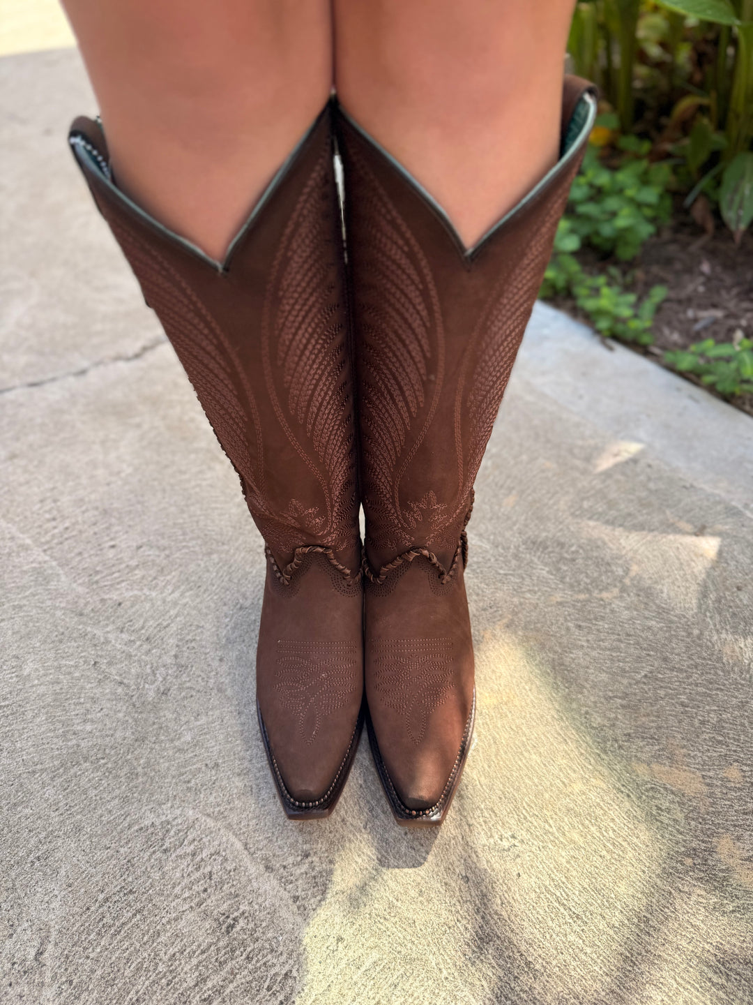 LD Brown Emb. Woven &amp; Metallic Welt Tall Boot