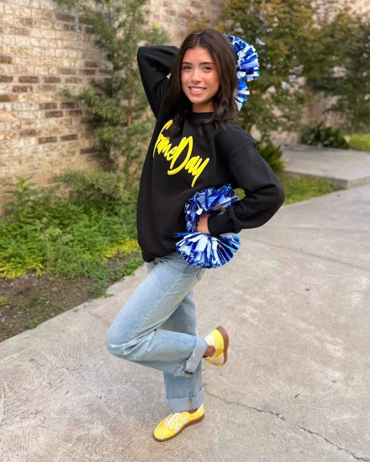 Puff Game Day Sweatshirt- Mustard