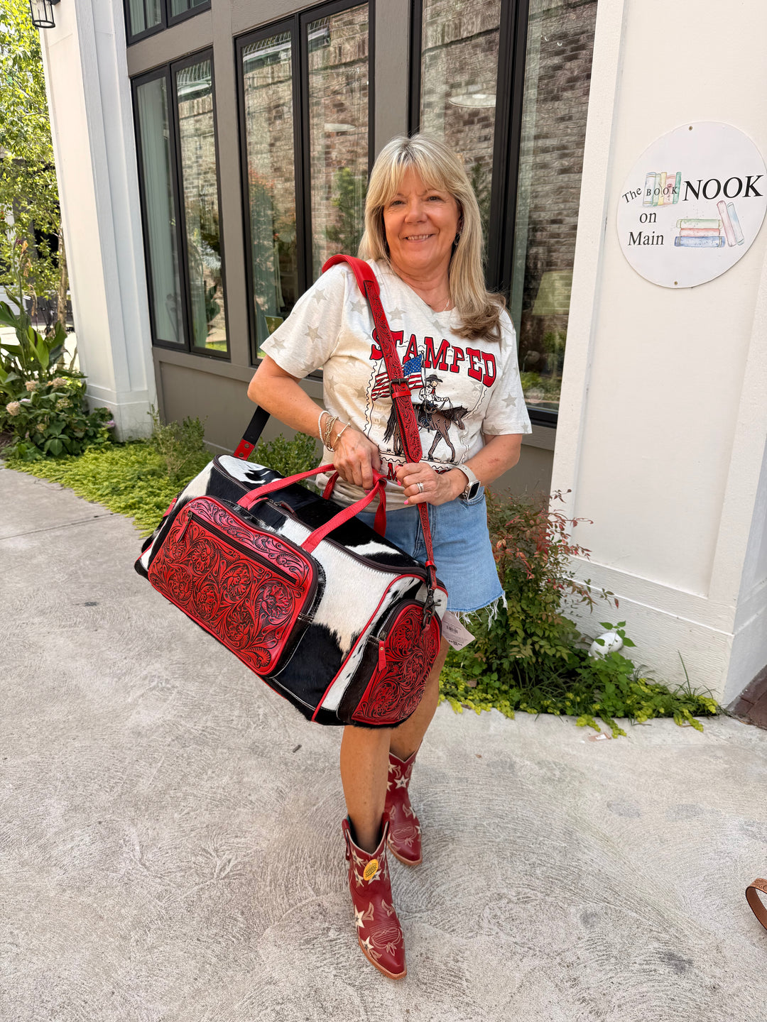 Cowhide & Leather Duffle Bag