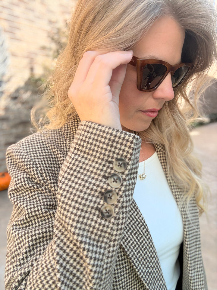 Evan Check Blazer- Dark Chocolate