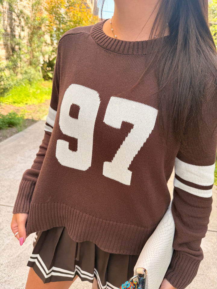 Nineties Stand In Sweater- Dark Chocolate