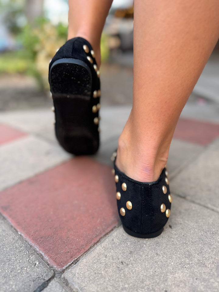Karma Stud Ballet Flat- Black