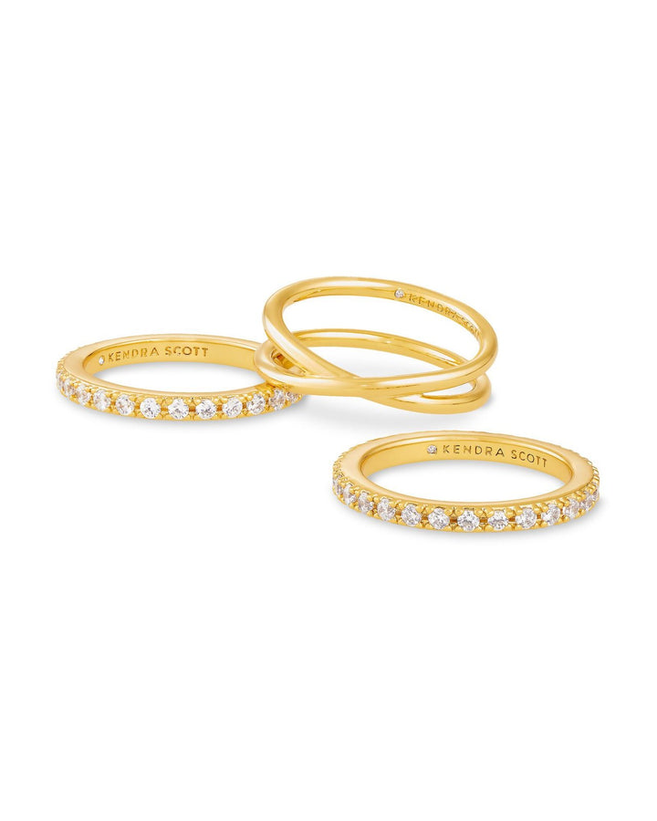 LIVY RING SET OF 3 GOLD METAL - 6