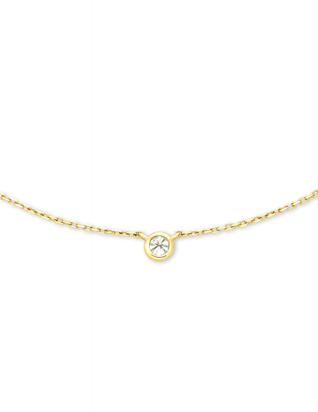Audrey Pendant Necklace 14K Gold White Diamond