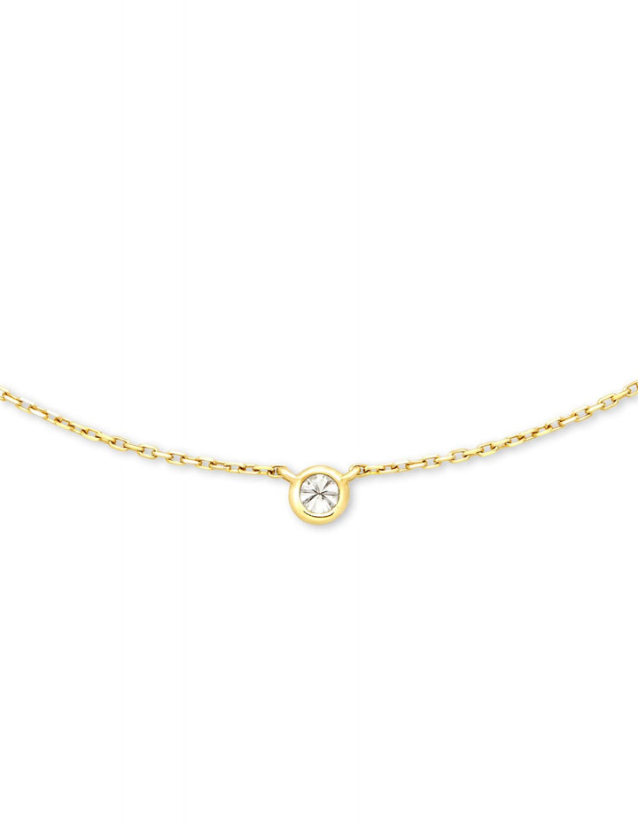 Audrey Pendant Necklace 14K Gold White Diamond