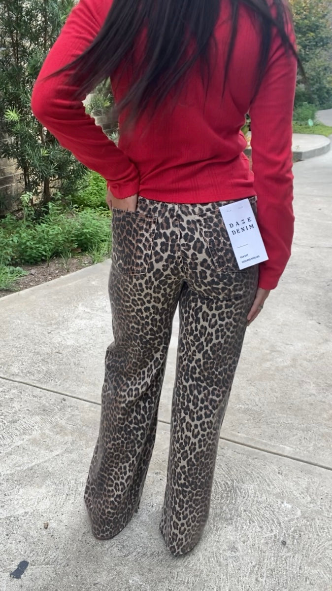 Far Out HR Wide Leg Jean- Cool Cat