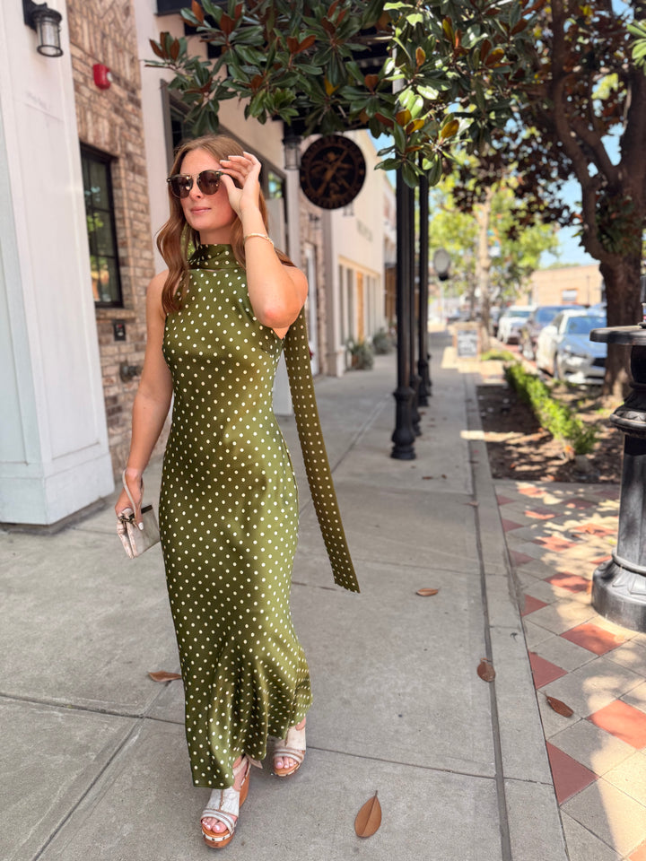 Jaiden Dress- Olive Heather