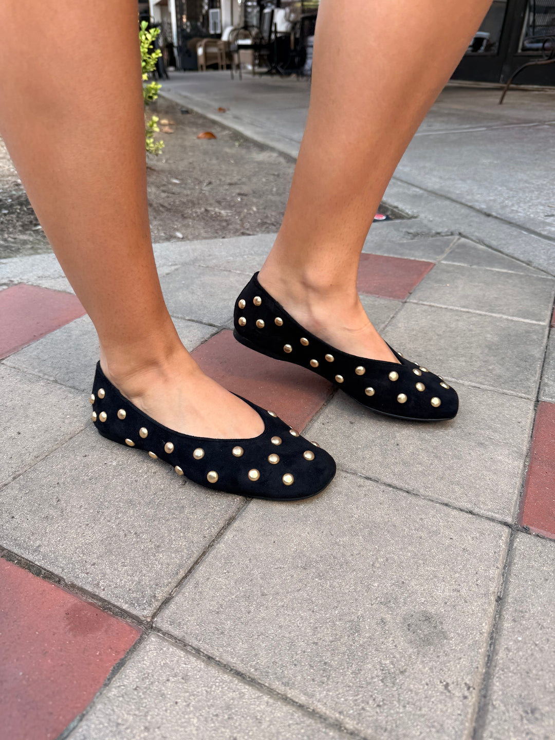 Karma Stud Ballet Flat- Black