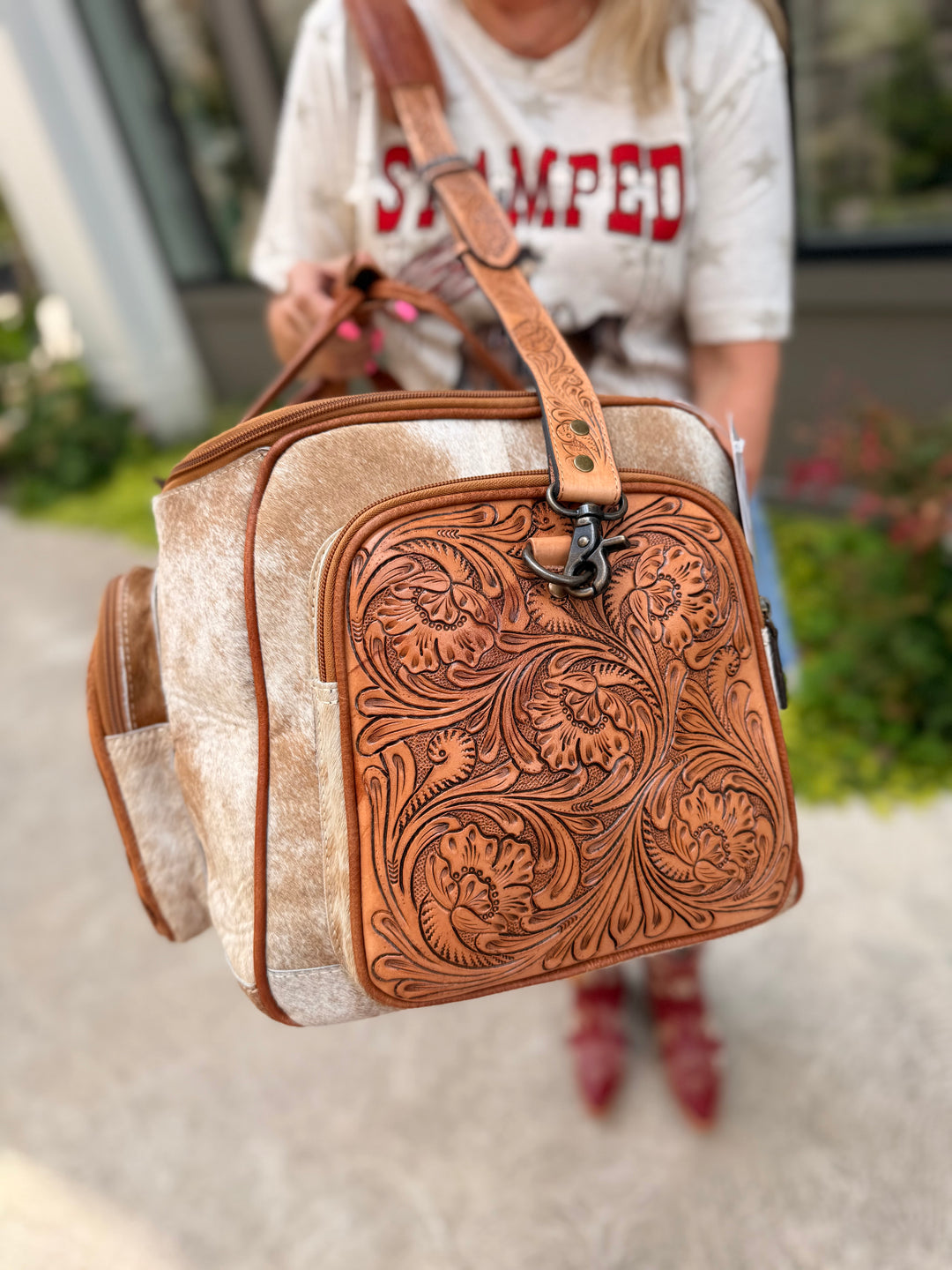 Cowhide & Leather Duffle Bag