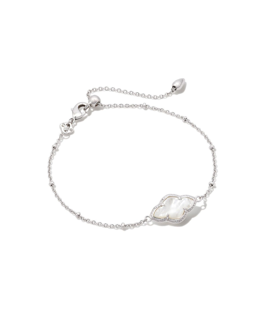 Abbie Satellite Chain Bracelet Silver Ivory Mother Of Pearl
