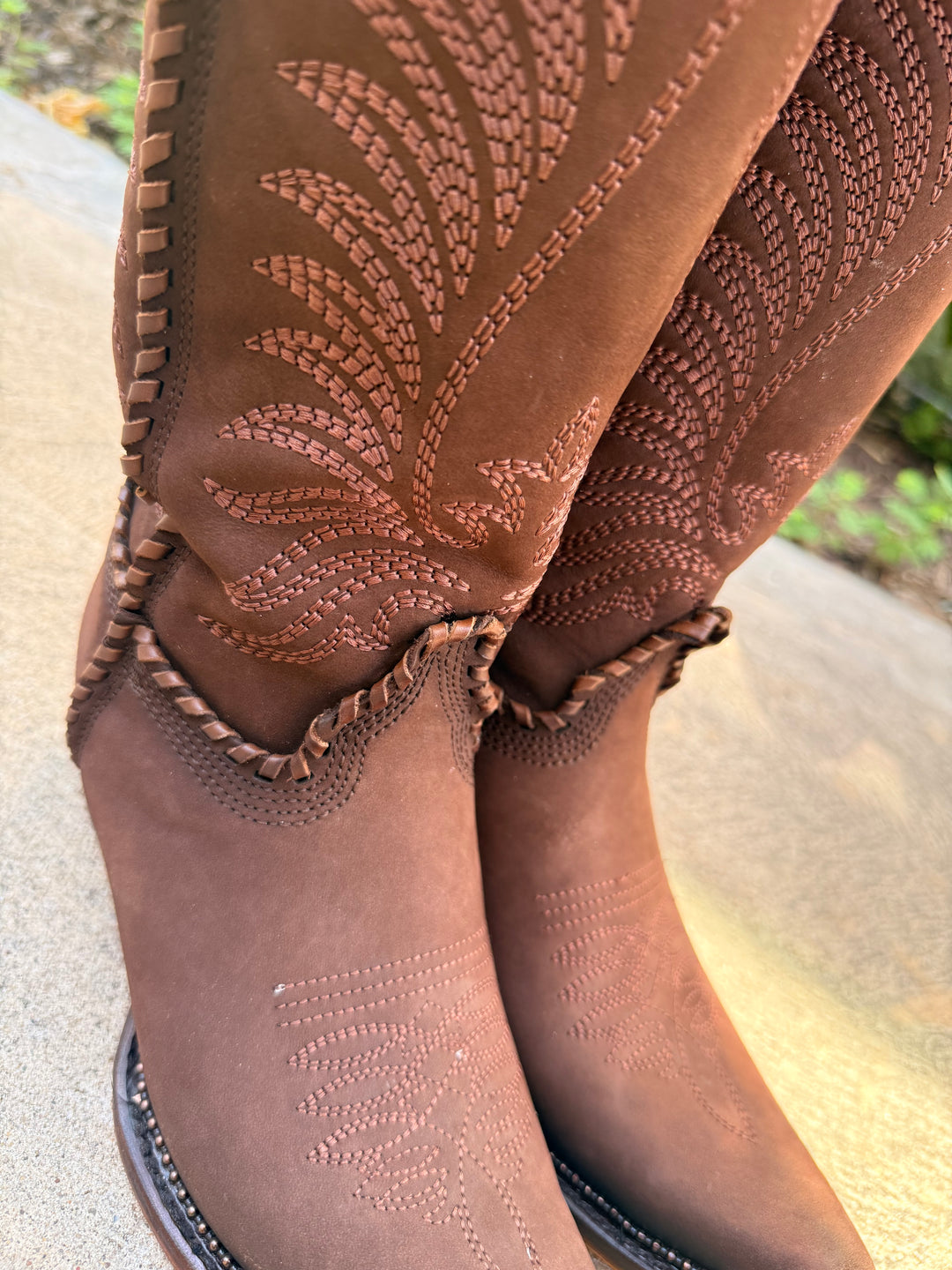 LD Brown Emb. Woven &amp; Metallic Welt Tall Boot