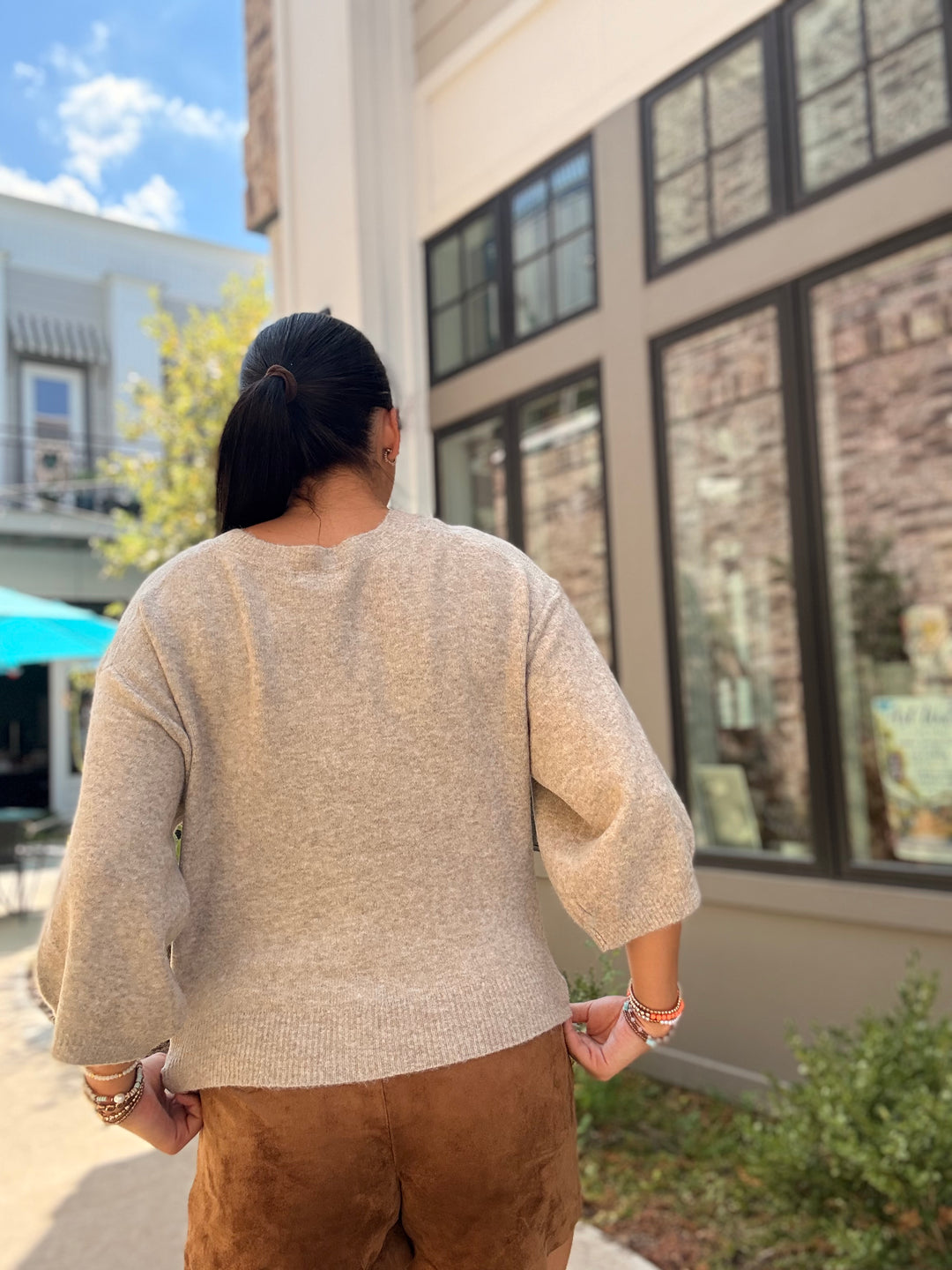 Valor Short Sleeve Cardigan- Natural Heather
