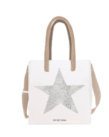 Angelica Wht Rhinestone Flightbag
