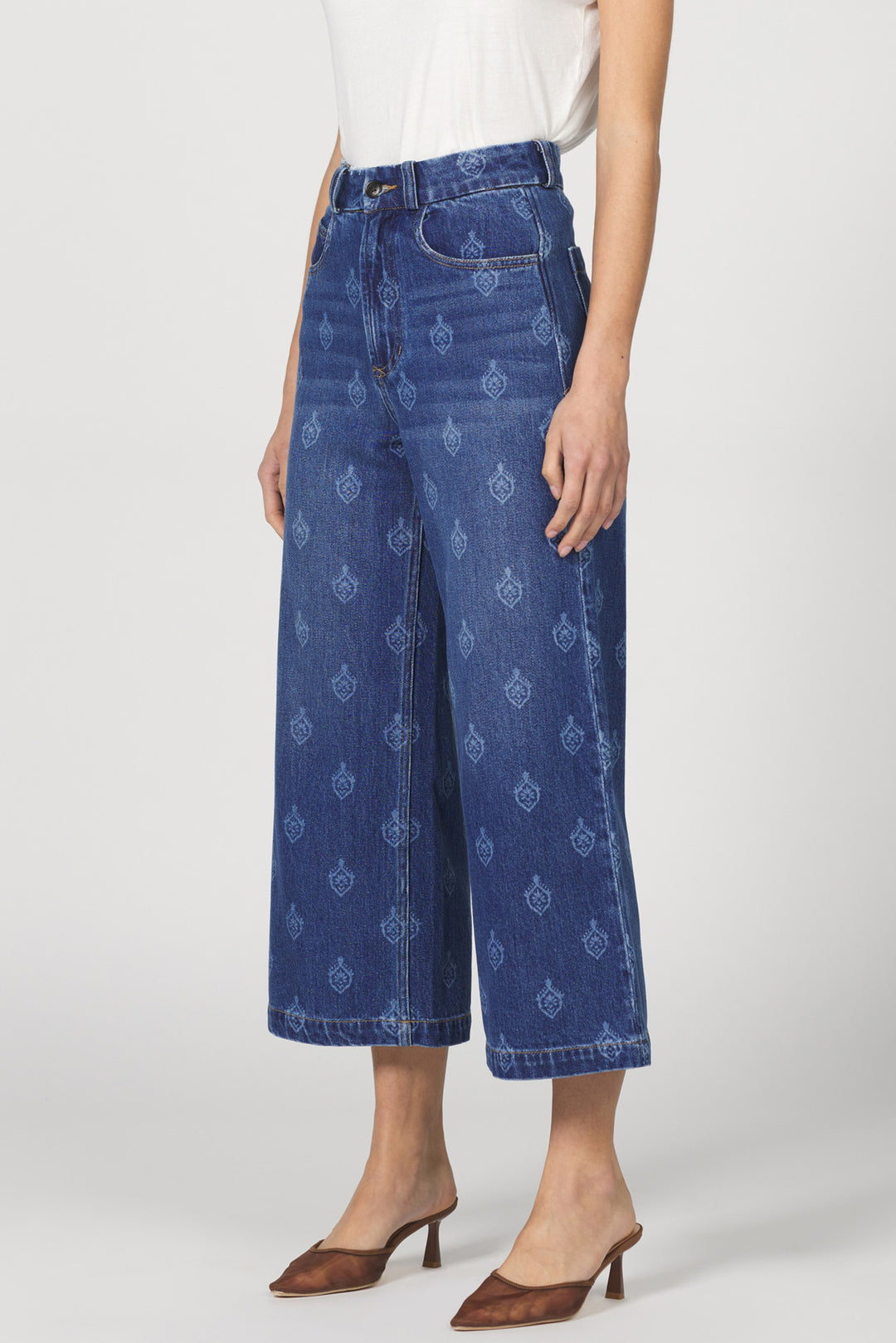 Audrey High Rise Wide Leg Jean - Tulip Crest - 24