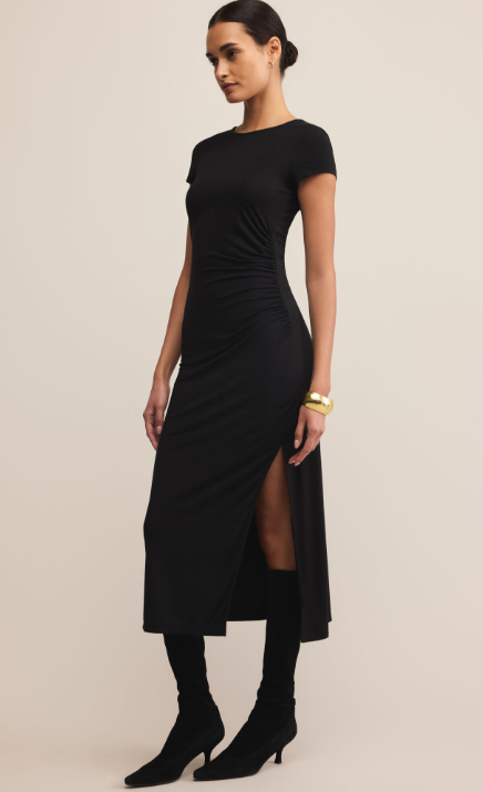 Aurelia Midi Dress - Black - Sm