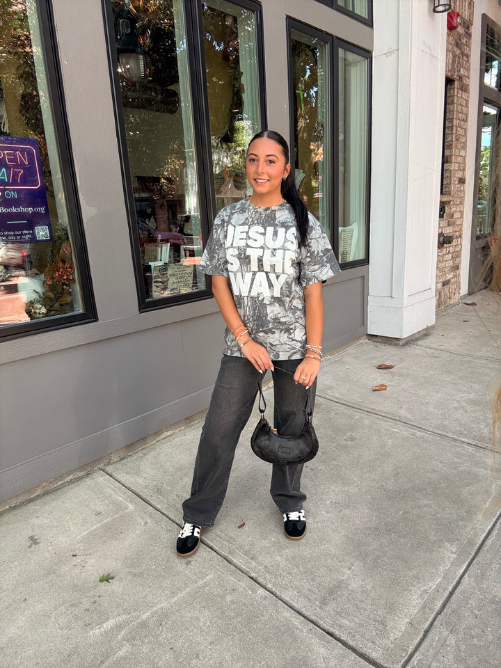 Jesus Is The Way Tee- Grey Camo