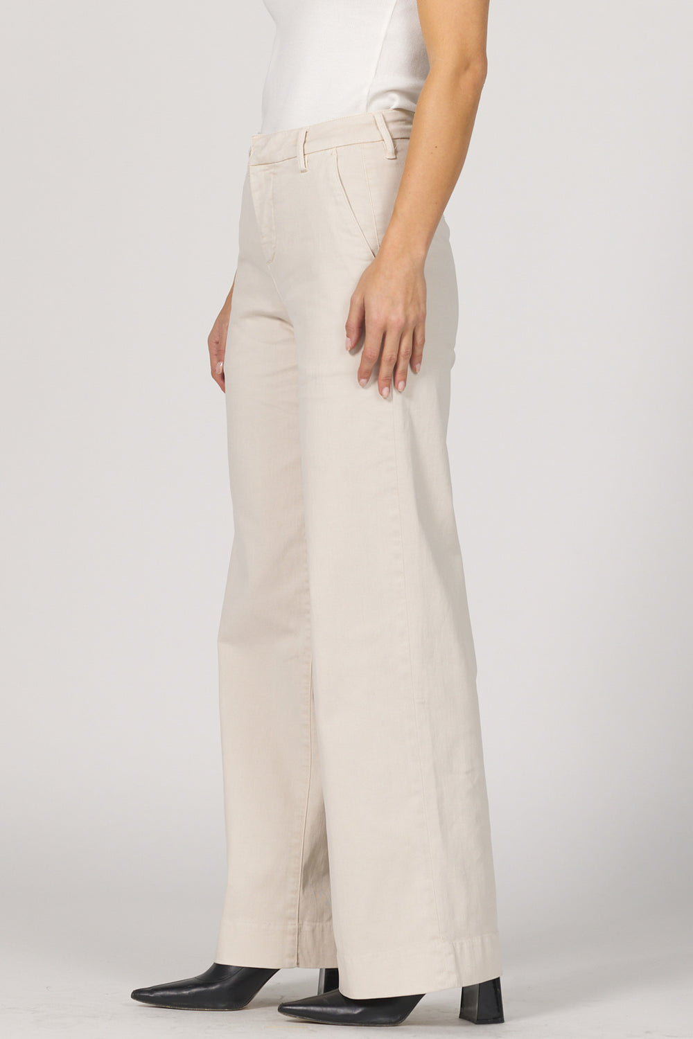 Brandy Mid Rise Wide Leg Pant - Whitecap Gray