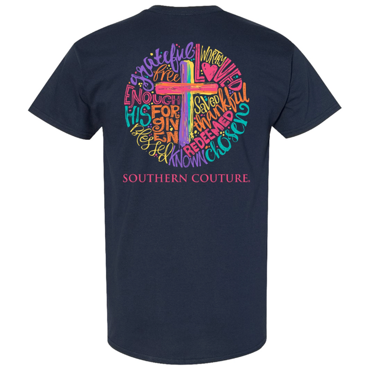 Brushstroke Cross Circle Classic Tee - Navy - L