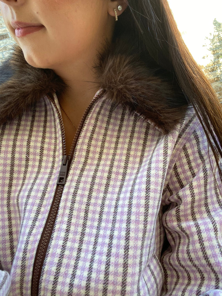 Ailee Jacket- Blush Plaid