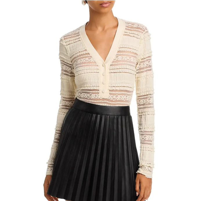 Catarina Lace Detail Top - Cream - Xs