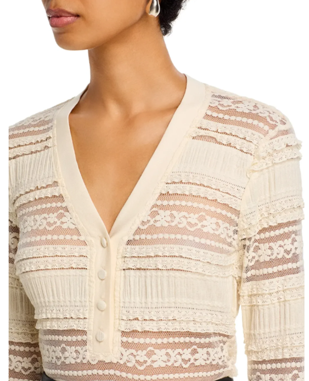 Catarina Lace Detail Top - Cream - Xs