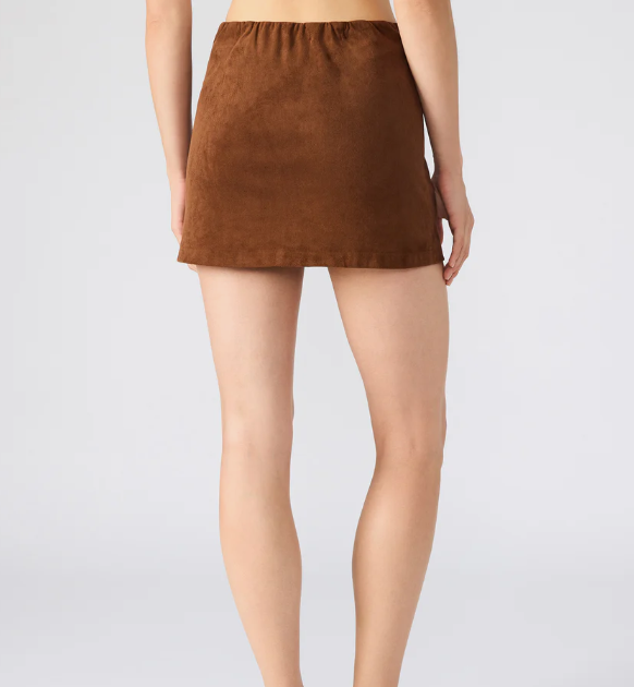 Cindi Faux Suede Mini Skort - Chicory Coffee - Xs