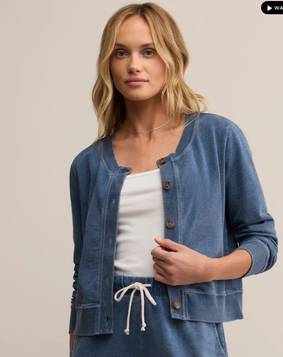 Daily Knit Denim Cardigan - Vintage Indigo - Sm