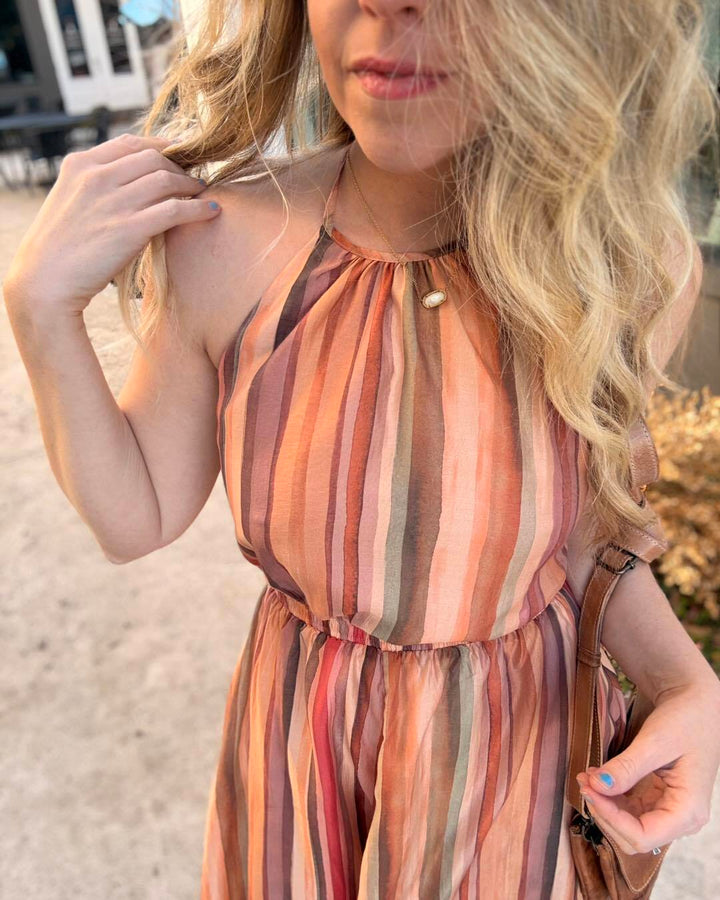 Dalina Dress- Stripe Multi - Xs
