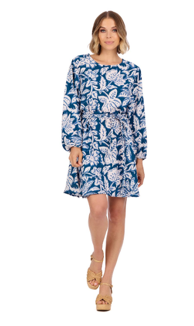 Dutton Flounce Dress - Blue - One Size