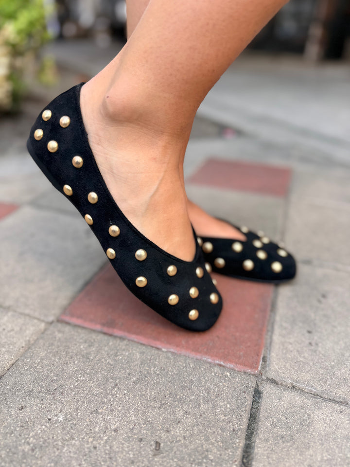 Karma Stud Ballet Flat- Black