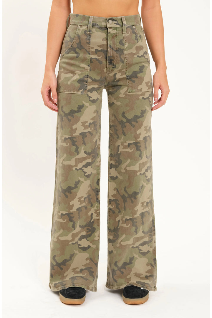 Far Out Patchpocket HR Wide Leg Jean- Hideaway