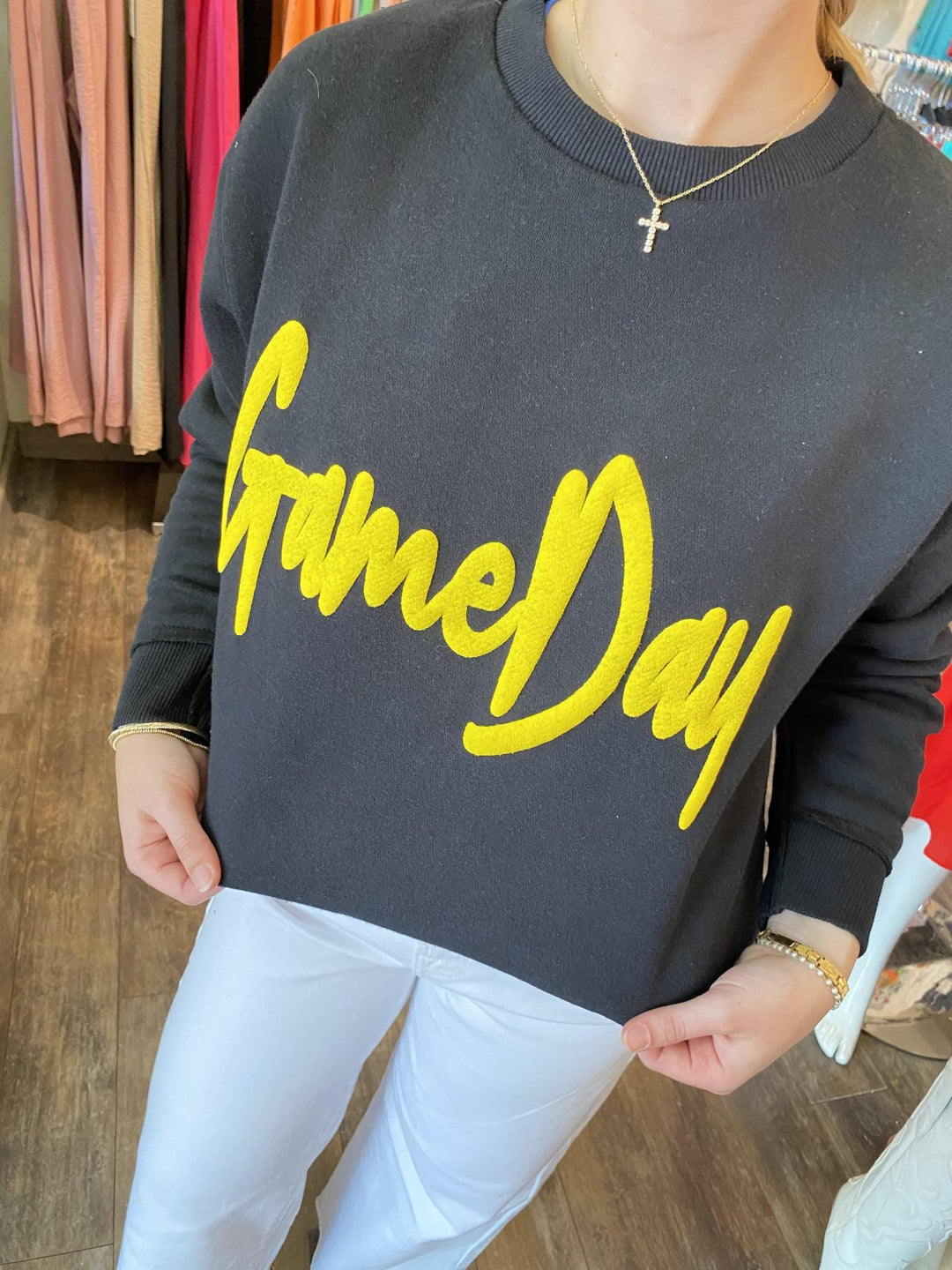 Puff Game Day Sweatshirt- Mustard