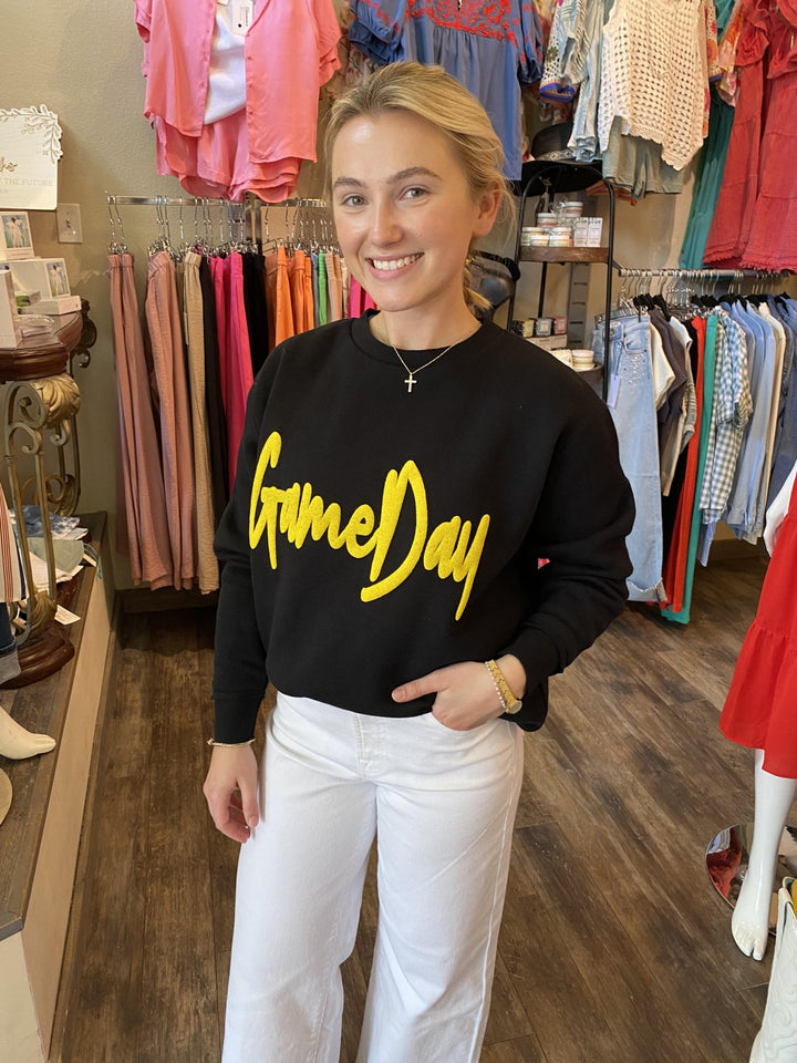 Puff Game Day Sweatshirt- Mustard - S