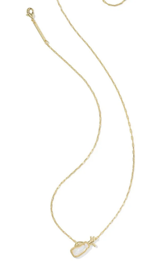 Golf Short Pendant Necklace In Gold Ivory Mother Of Pearl