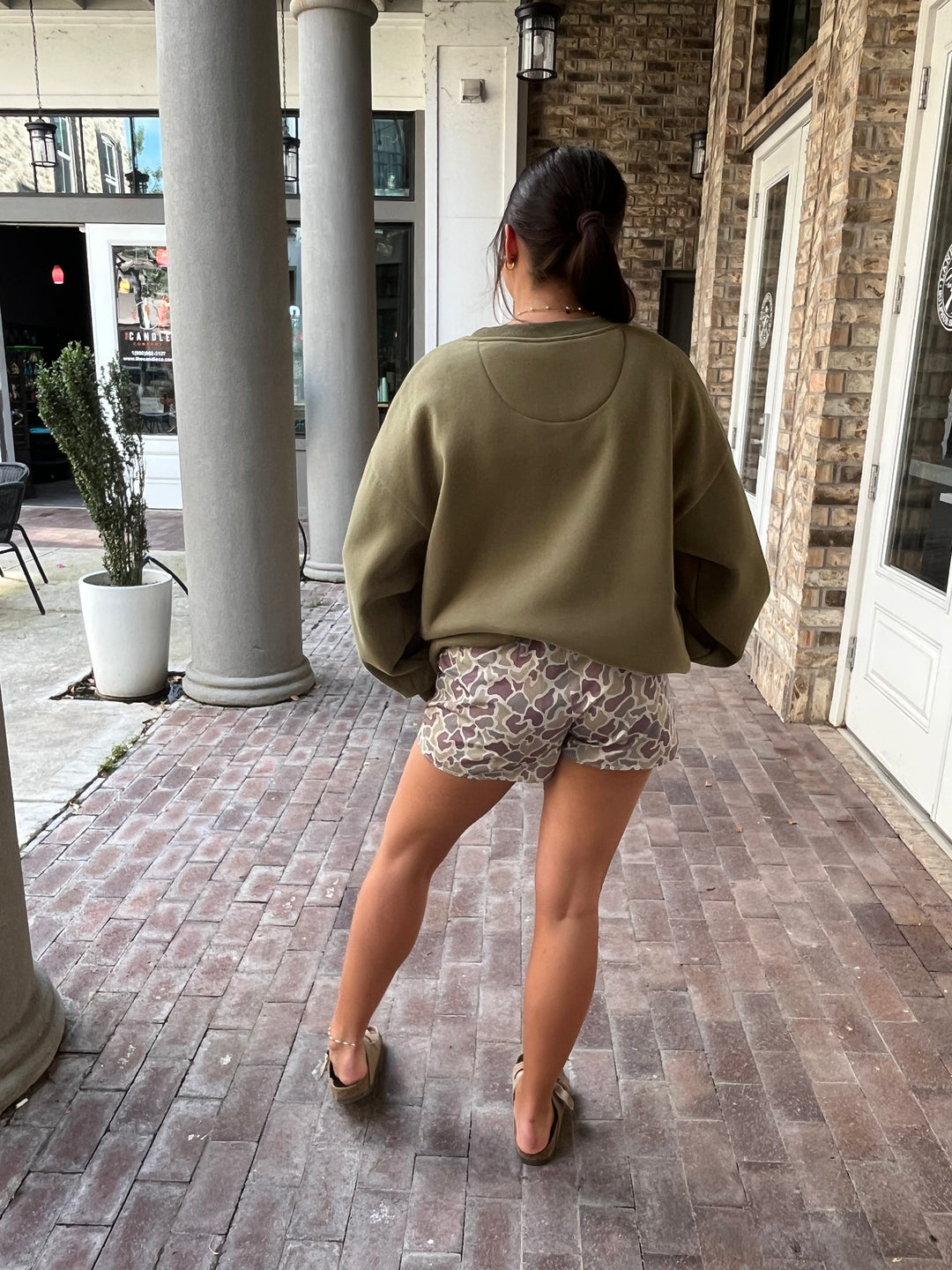 Camo Lulu Mac Emb. Sweatshirt- Green