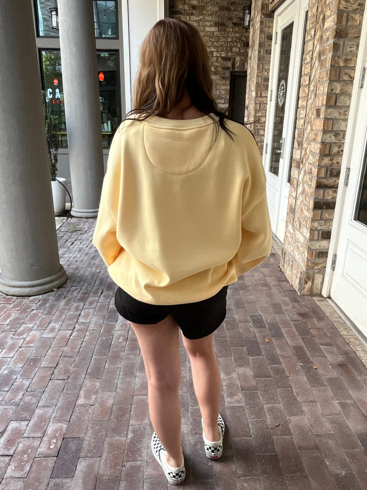 Camo Lulu Mac Emb. Sweatshirt- Yellow