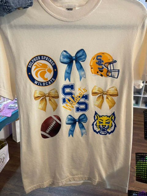 Blue/Yellow SS Wildcat - Ivory CC Tee